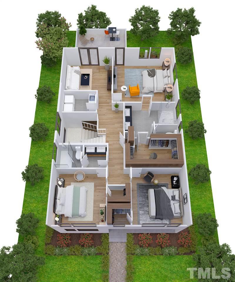 705 North State Street Raleigh, NC 27604 - Photo 3 of 3 an aerial view of residential house with outdoor space and trees