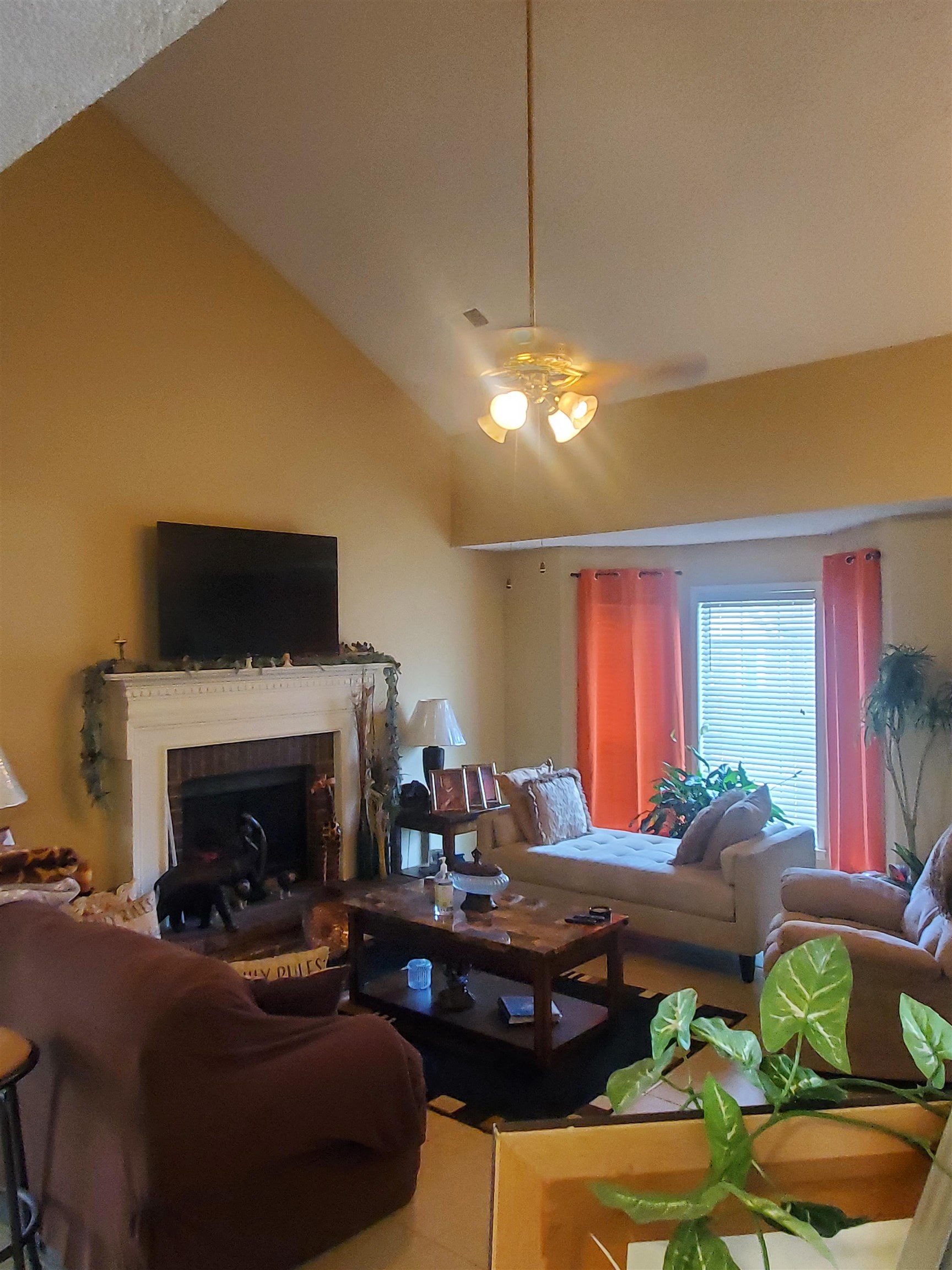 6769 Ross Ridge Drive Memphis, TN 38141 - Photo 3 of 25 a living room with furniture a fireplace and a flat screen tv