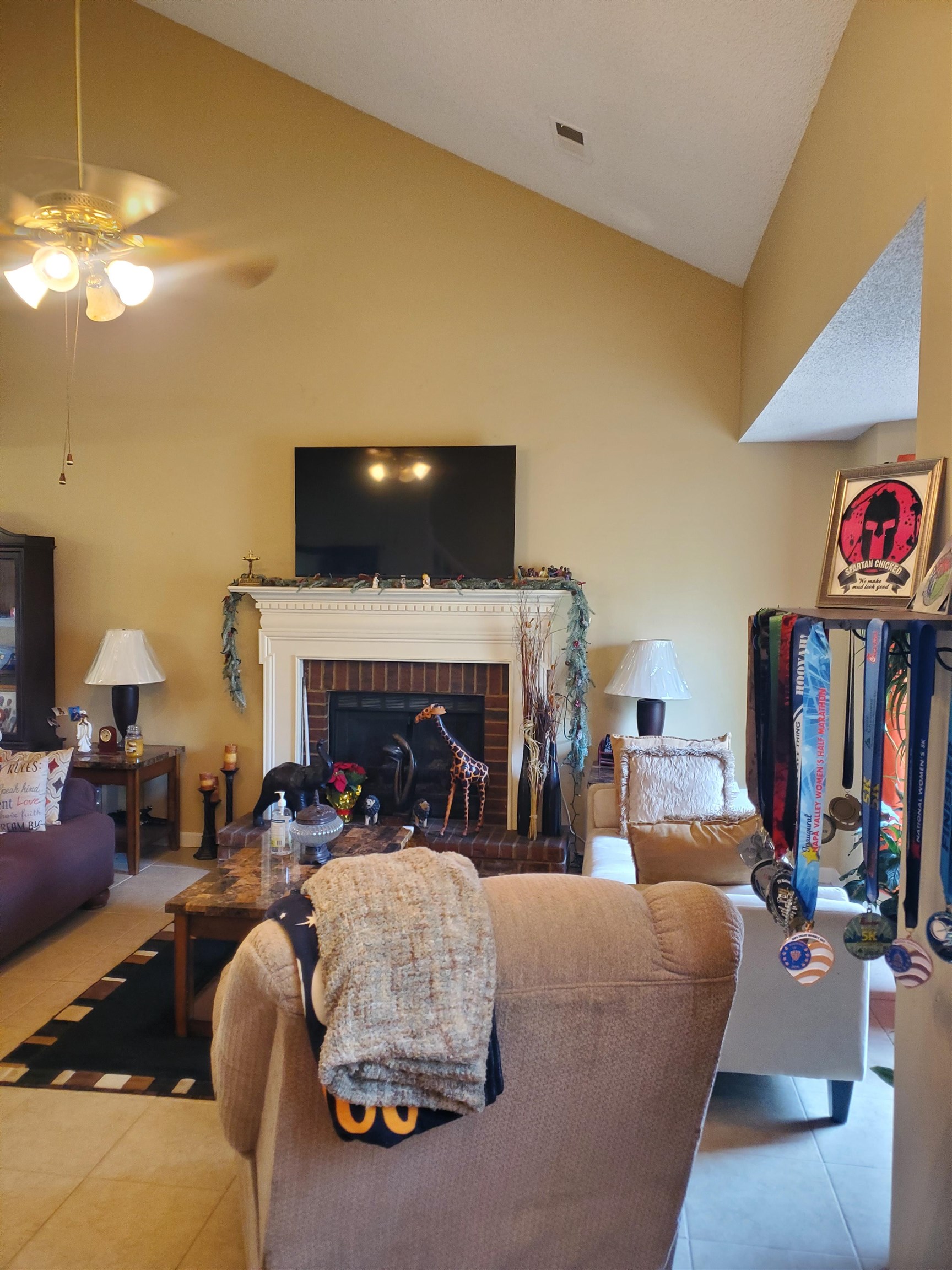 6769 Ross Ridge Drive Memphis, TN 38141 - Photo 4 of 25 a living room with furniture and a fireplace