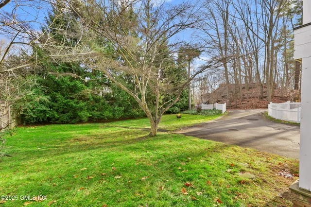 a view of backyard with green space