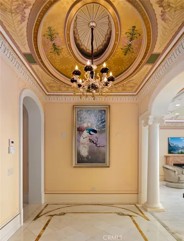 a spacious bathroom with a double vanity sink a large mirror and a bathtub