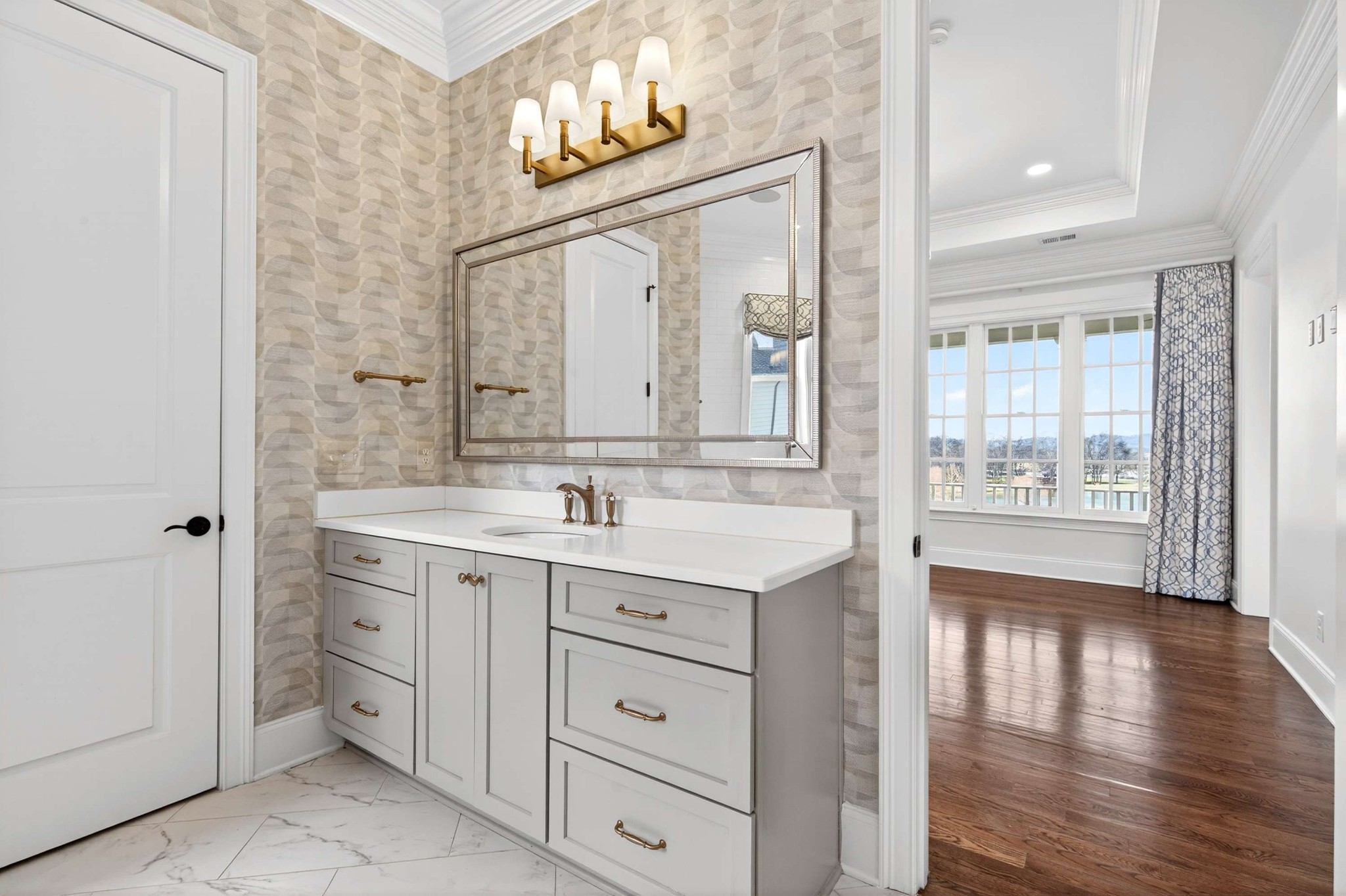 165 Front Street Franklin, TN 37064 - Photo 53 of 63 a bathroom with a granite countertop sink mirror and