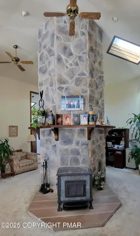 an aerial view of fireplace