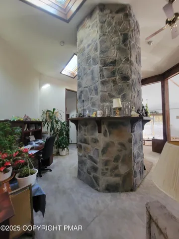 a view of a fireplace in a room