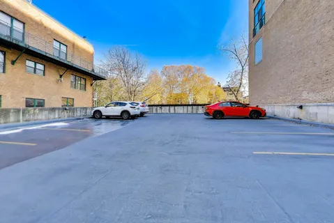 a car parked in front of a building