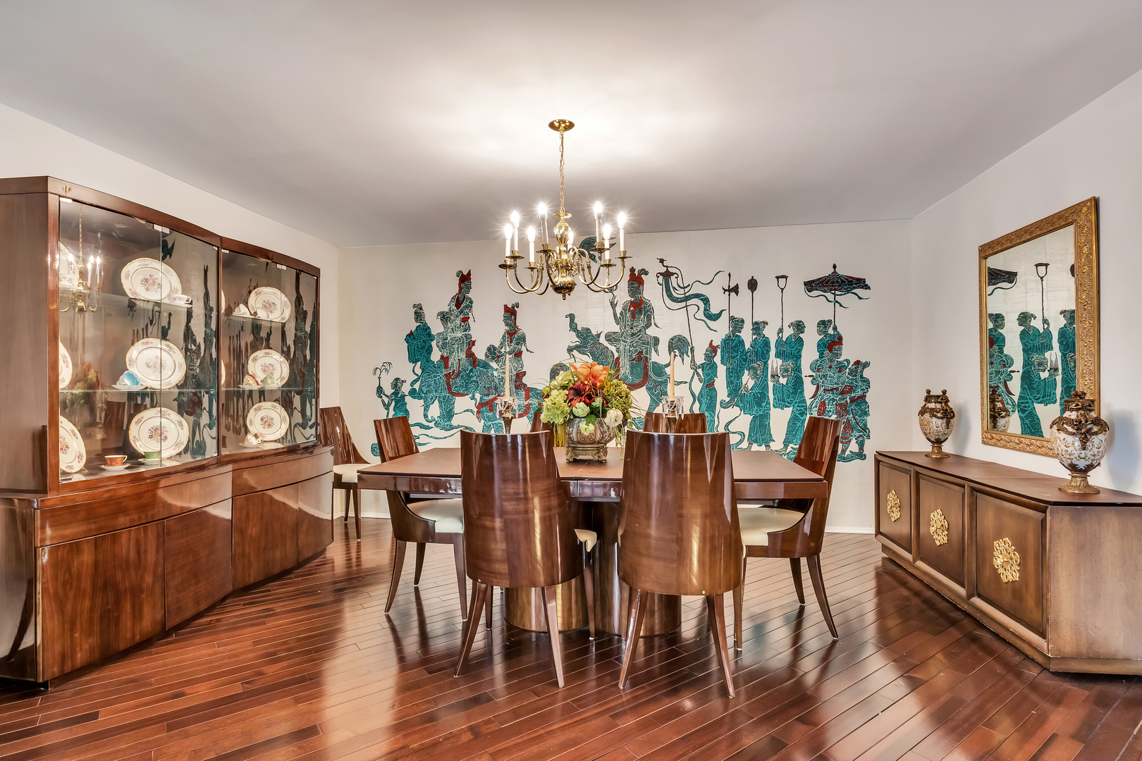 9560 Gross Point Road, Unit 509B Skokie, IL 60076 - Photo 5 of 41 a view of a dining room with furniture and chandelier