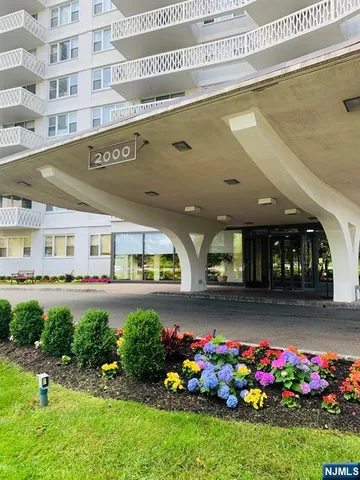 a view of a lobby with a garage