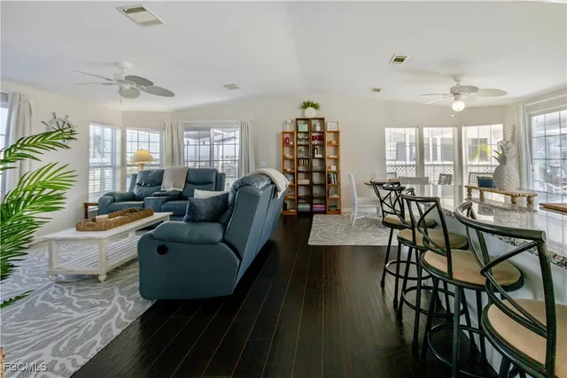 an aerial view of a house with outdoor space