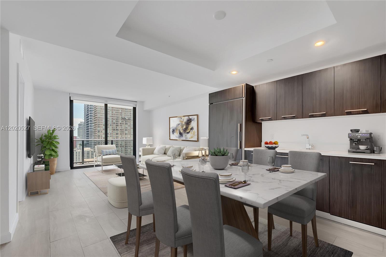 45 Southwest 9th Street, Unit 2105 Miami, FL 33130 - Photo 1 of 27 a view of a dining room with furniture