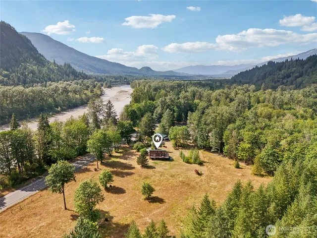 a view of a lake with a mountain