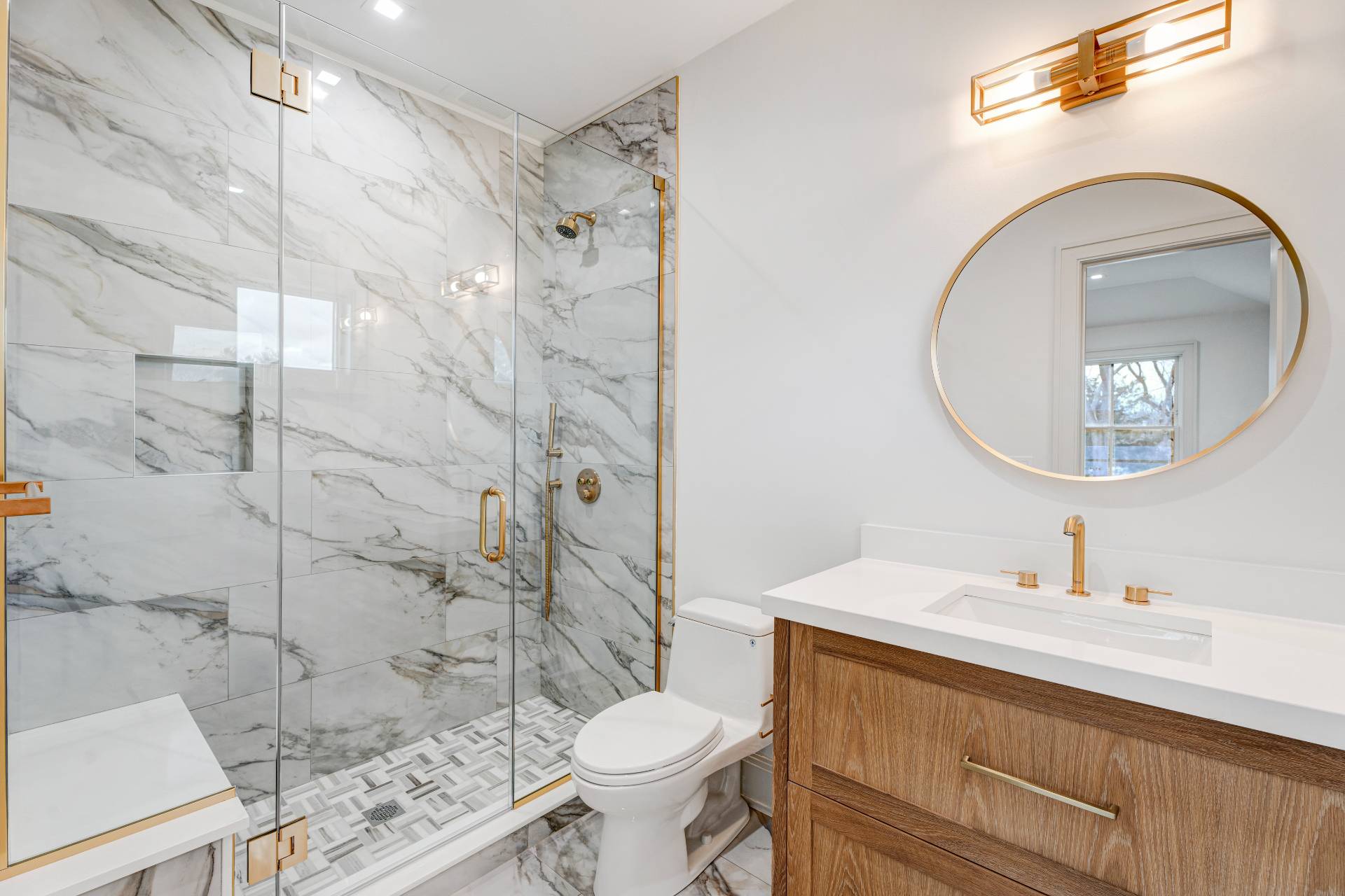 93 South Country Road Remsenburg, NY 11960 - Photo 14 of 27 a bathroom with a sink toilet and shower