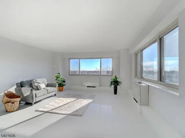 a living room with furniture and windows