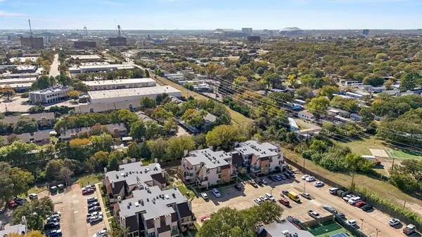 an aerial view of multiple house
