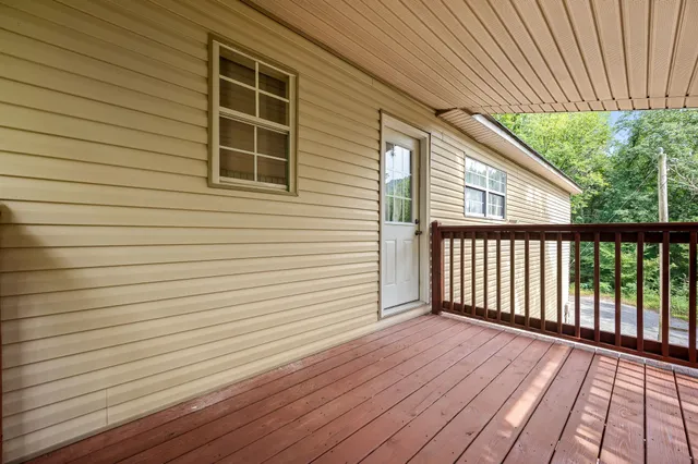 a view of wooden deck