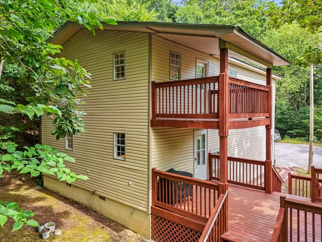 a view of a house with a deck