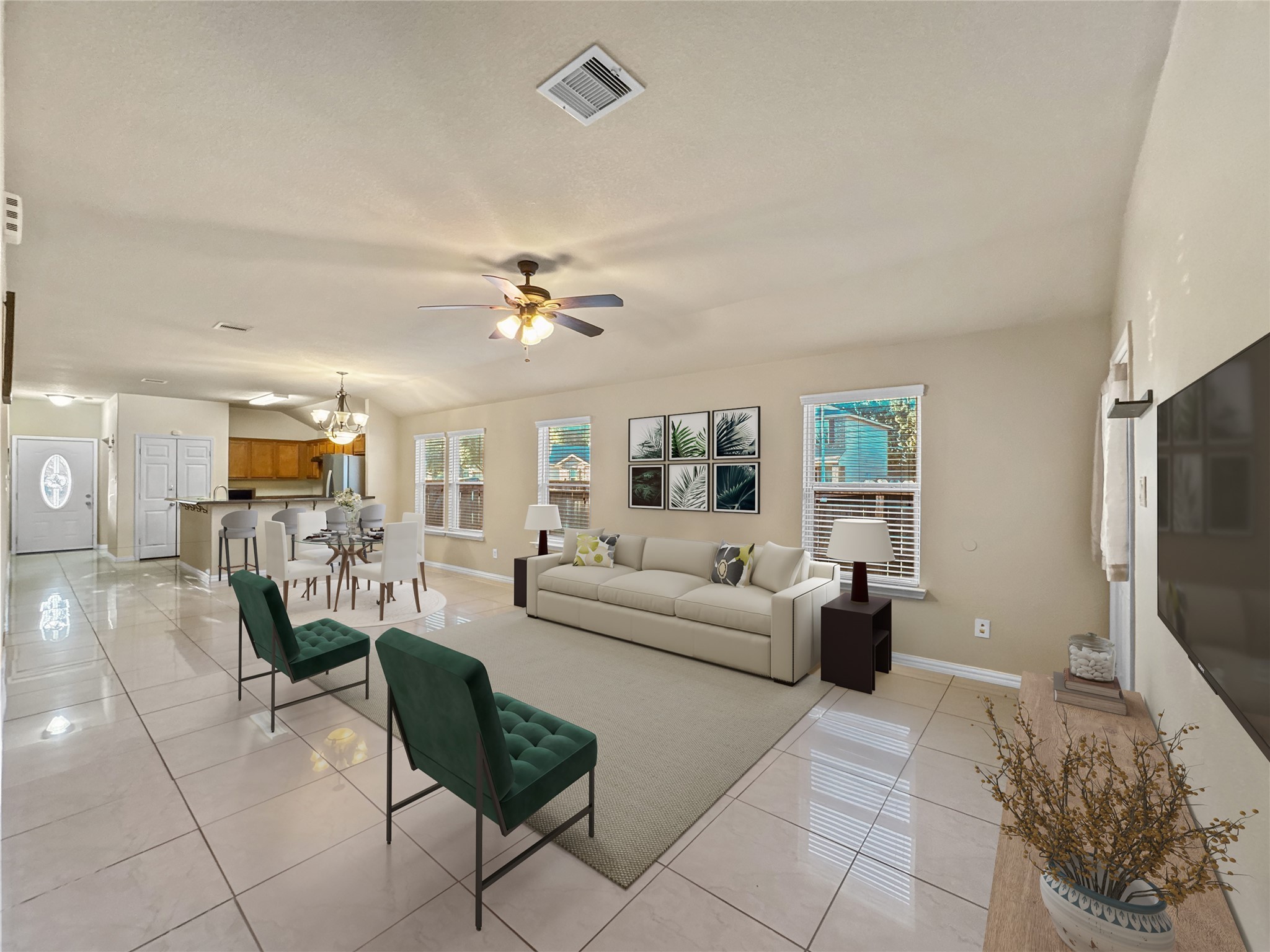 6614 Pine Tree Springs Houston, TX 77049 - Photo 1 of 14 a living room with furniture and a flat screen tv