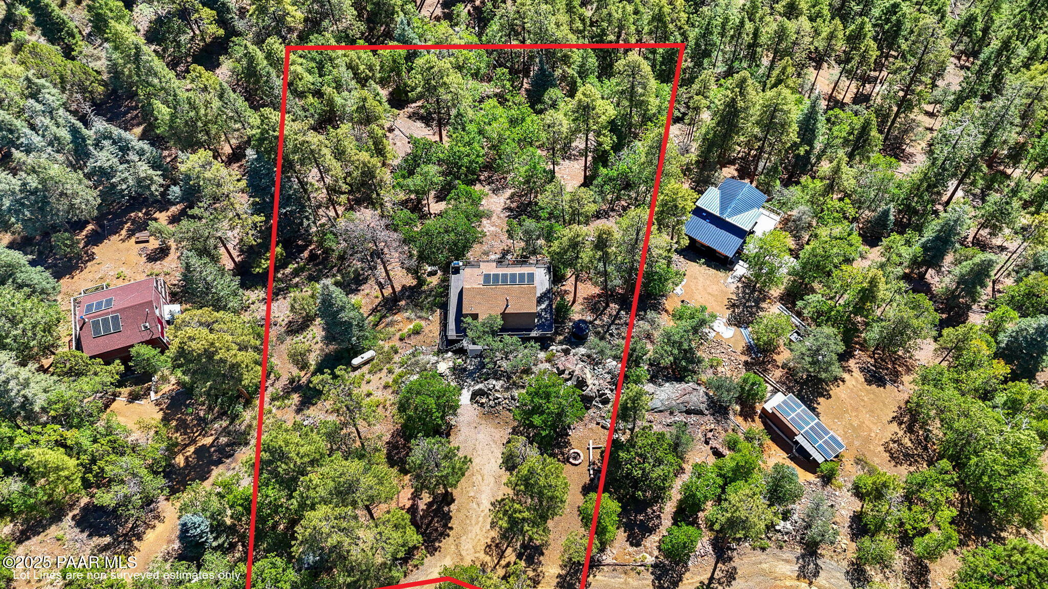 3880 East Refuge Hideout Road Prescott, AZ 86303 - Photo 27 of 35 28-Aerial (1) Lot Lines