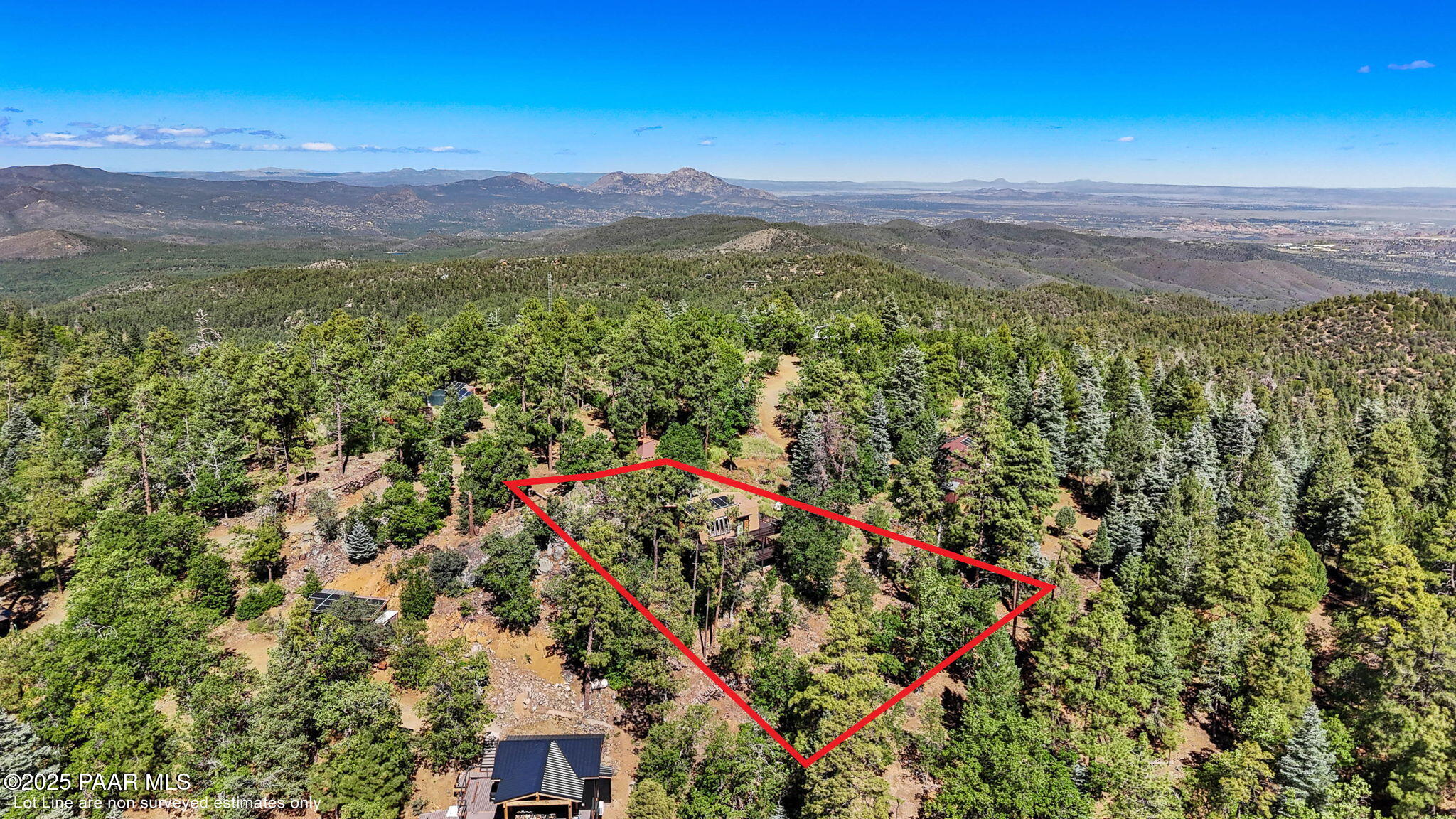 3880 East Refuge Hideout Road Prescott, AZ 86303 - Photo 32 of 35 34-Aerial (4) Lot Lines