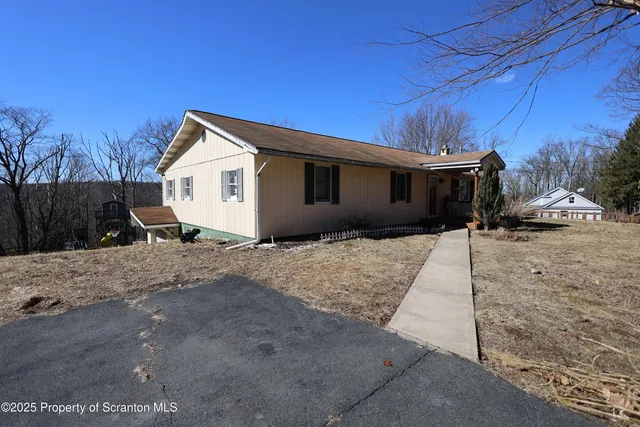 an aerial view of a house
