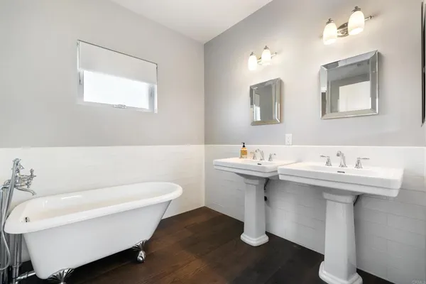a bathroom with a sink and a bathtub