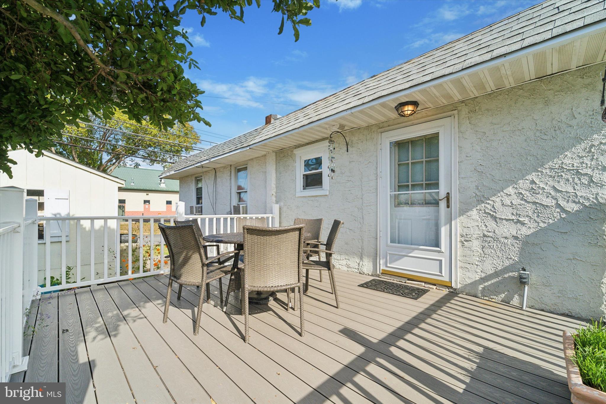 339 Sutton Avenue Folsom, PA 19033 - Photo 22 of 26 a view of a patio with table and chairs and wooden floor