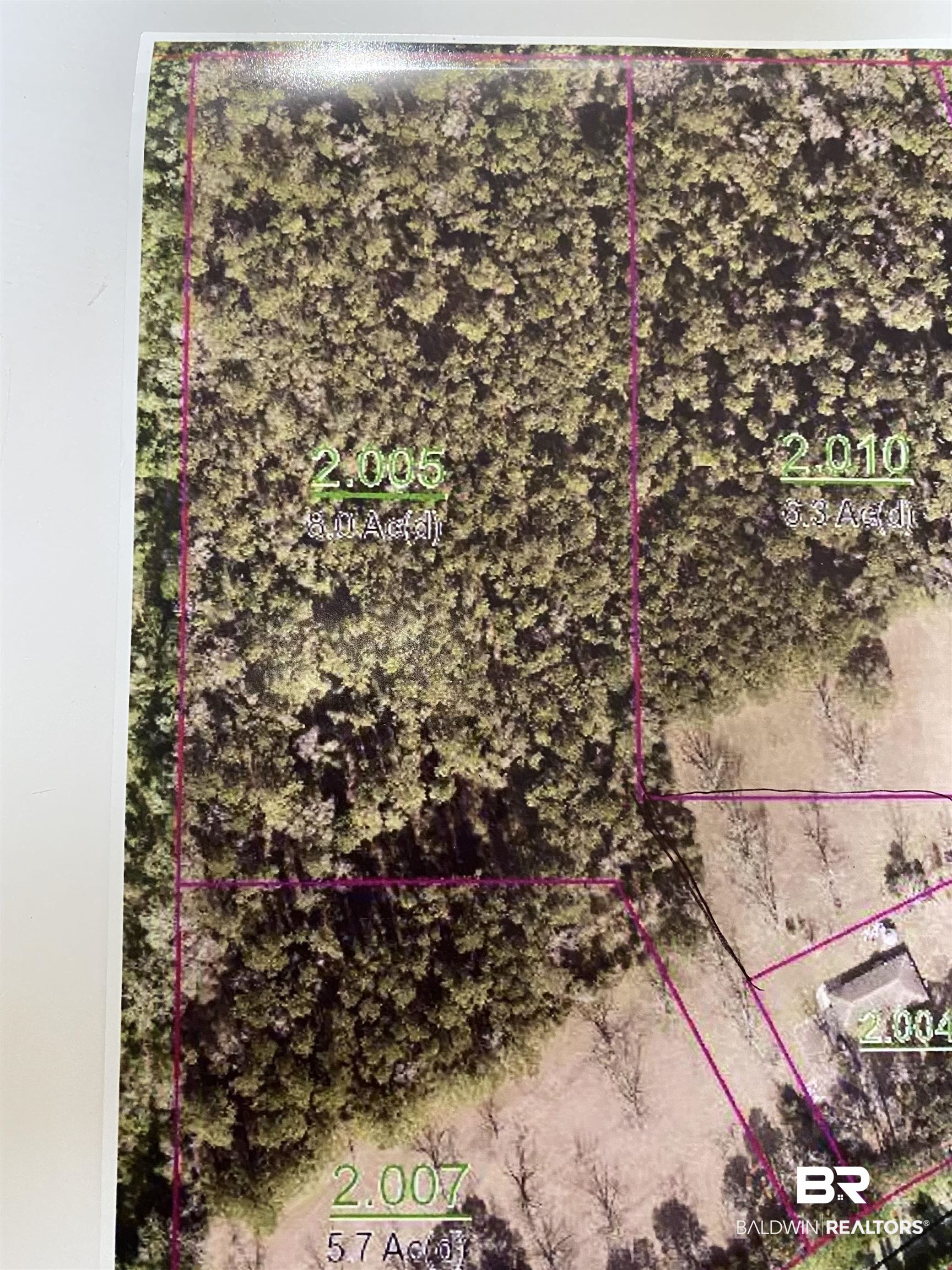 0 Old Mobile Road Daphne, AL 36527 - Photo 9 of 9 Aerial overview of property's location featuring property boundaries highlighted