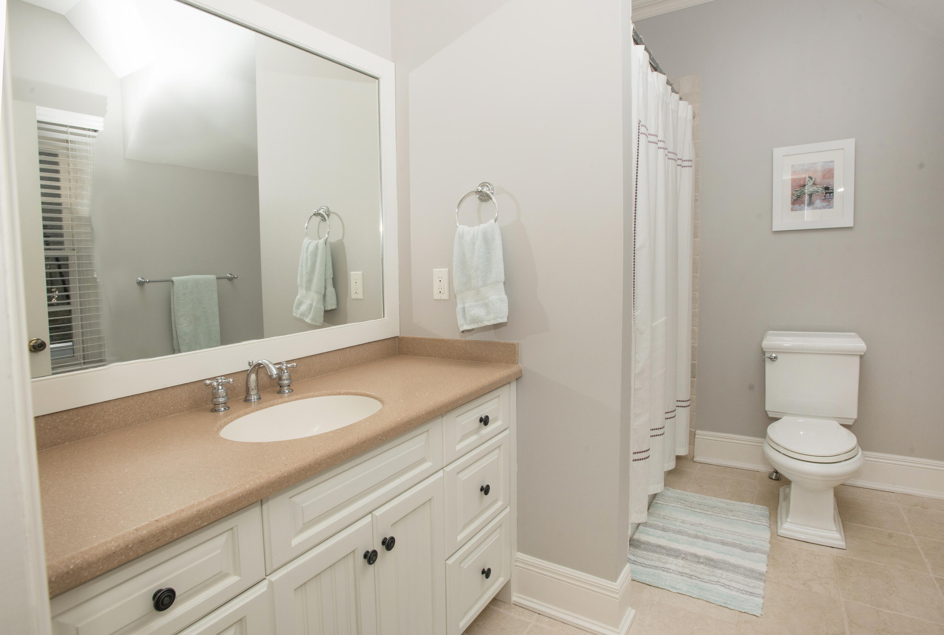 60 Bowery Road New Canaan, CT 06840 - Photo 23 of 49 a bathroom with a granite countertop toilet sink and mirror