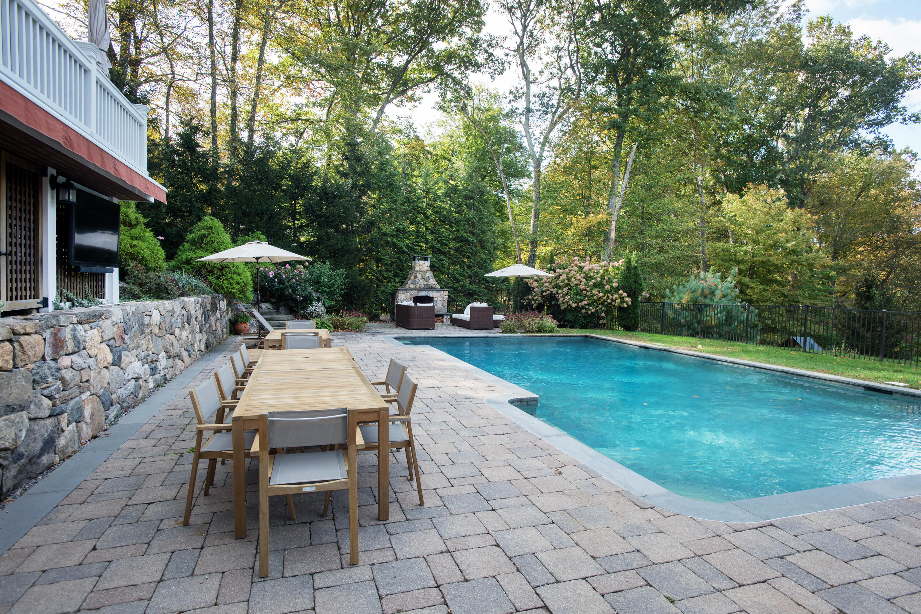 60 Bowery Road New Canaan, CT 06840 - Photo 42 of 49 a view of backyard with seating space and trees