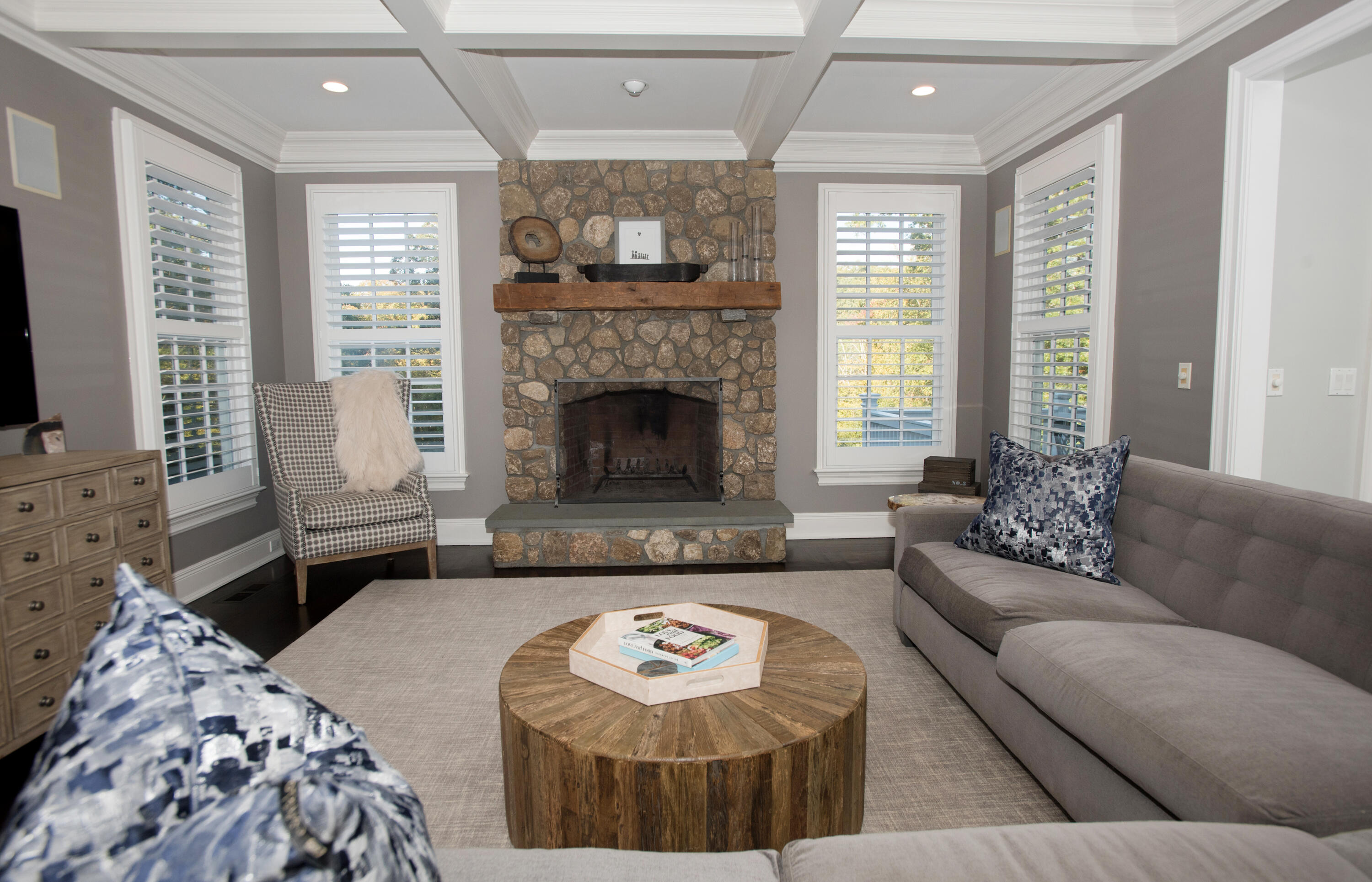 60 Bowery Road New Canaan, CT 06840 - Photo 10 of 49 a living room with furniture and a fireplace