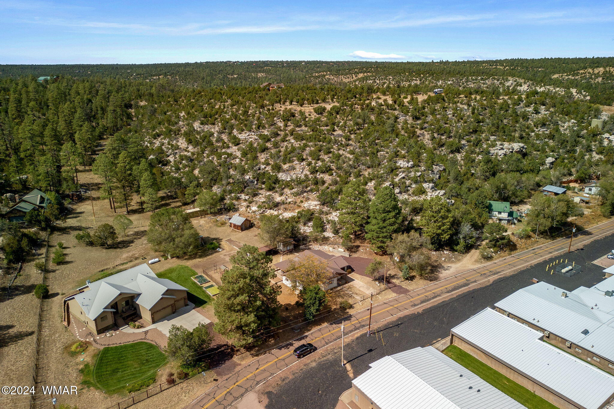 3368 Buckskin Canyon Road Heber, AZ 85928 - Photo 34 of 48 an aerial view of residential houses with outdoor space
