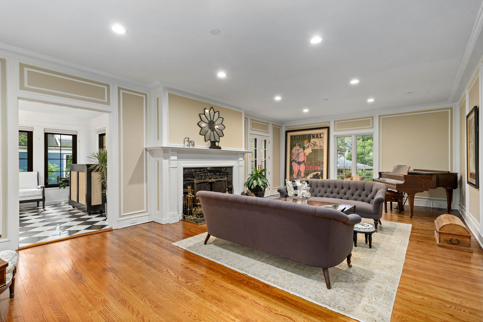 732 Sheridan Road Evanston, IL 60202 - Photo 6 of 46 a living room with furniture and a fireplace