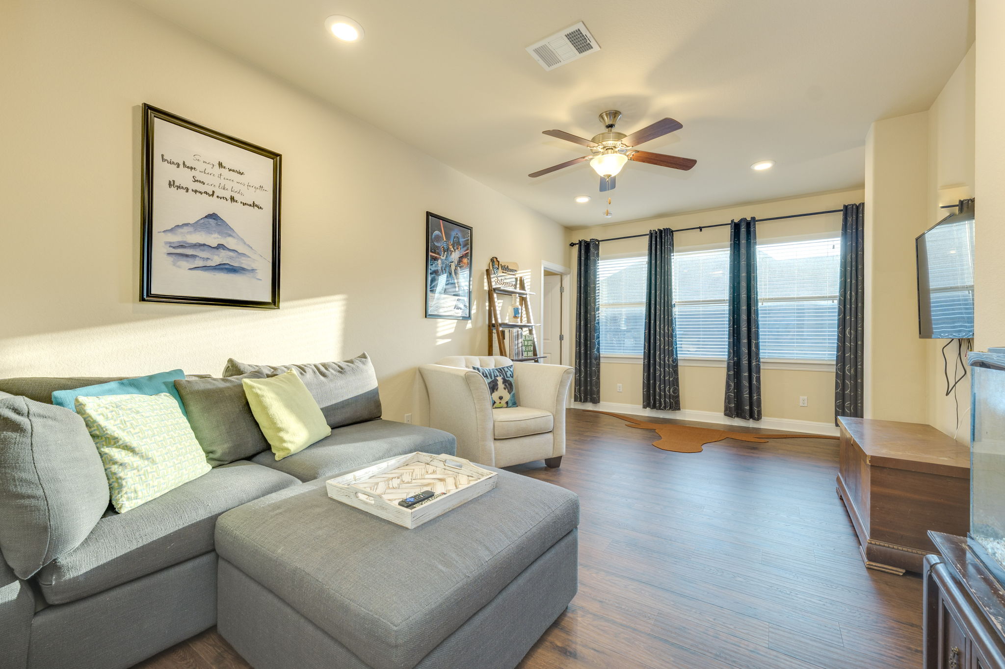 2208 Allison Way Cedar Park, TX 78613 - Photo 23 of 40 a living room with furniture and a large window with wooden floor