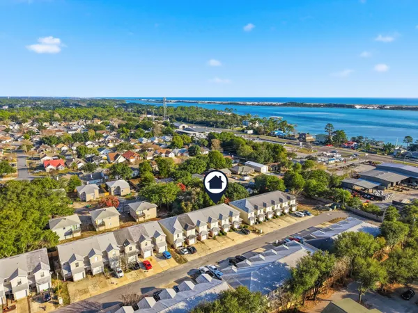 an aerial view of a city with lots of residential buildings