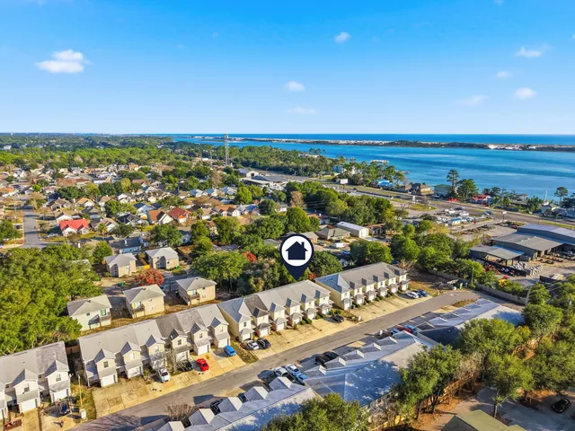 an aerial view of a city with lots of residential buildings