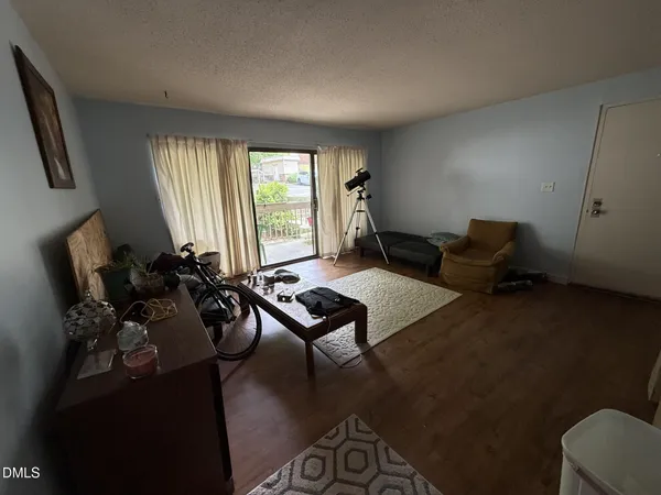 a living room with furniture rug and window