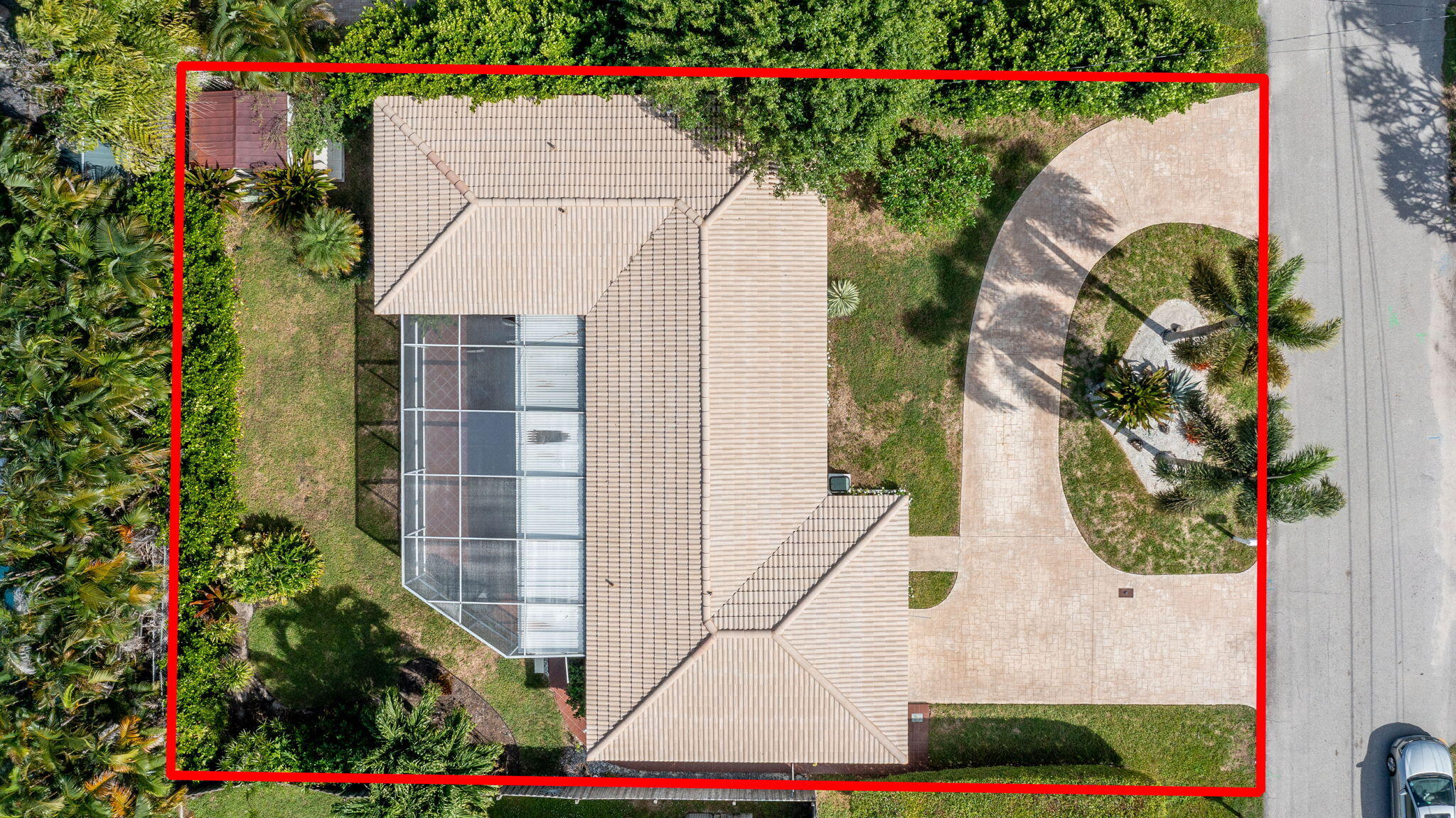651 Ocean Inlet Drive Boynton Beach, FL 33435 - Photo 36 of 44 an aerial view of a house with swimming pool and large trees