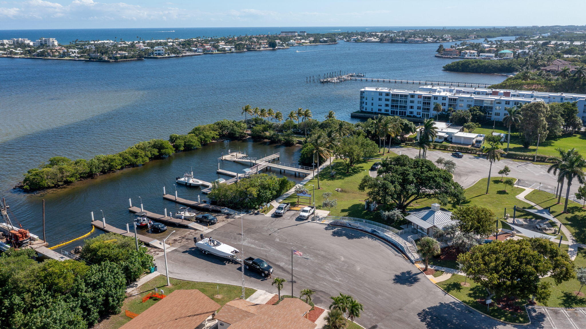 651 Ocean Inlet Drive Boynton Beach, FL 33435 - Photo 42 of 44 an aerial view of a house with a lake view