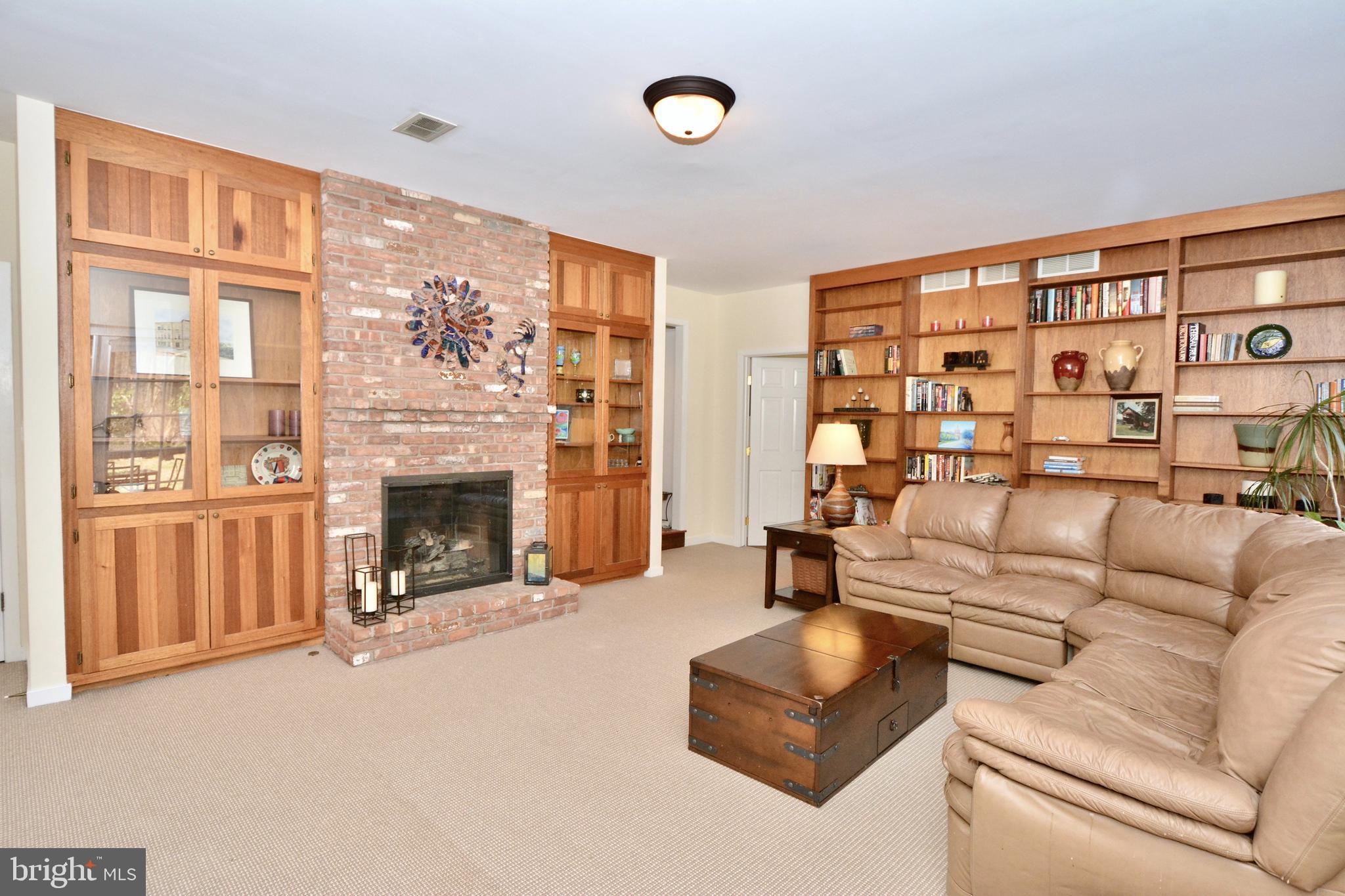 348 Mt Lucas Road Princeton, NJ 08540 - Photo 5 of 31 Sunken family room with built-ins and fireplace