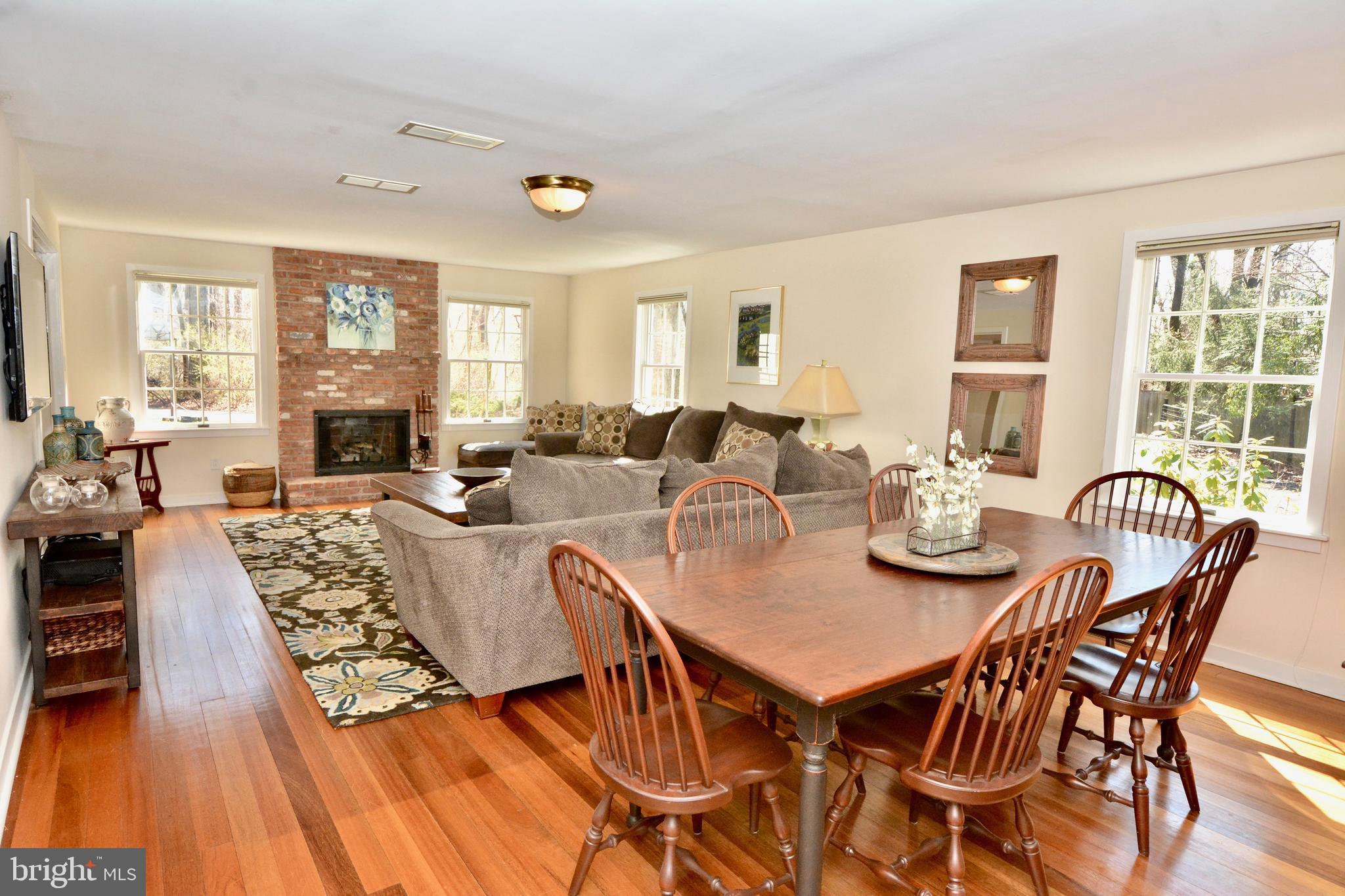 348 Mt Lucas Road Princeton, NJ 08540 - Photo 6 of 31 Living room /dining room combo with 2nd fireplace