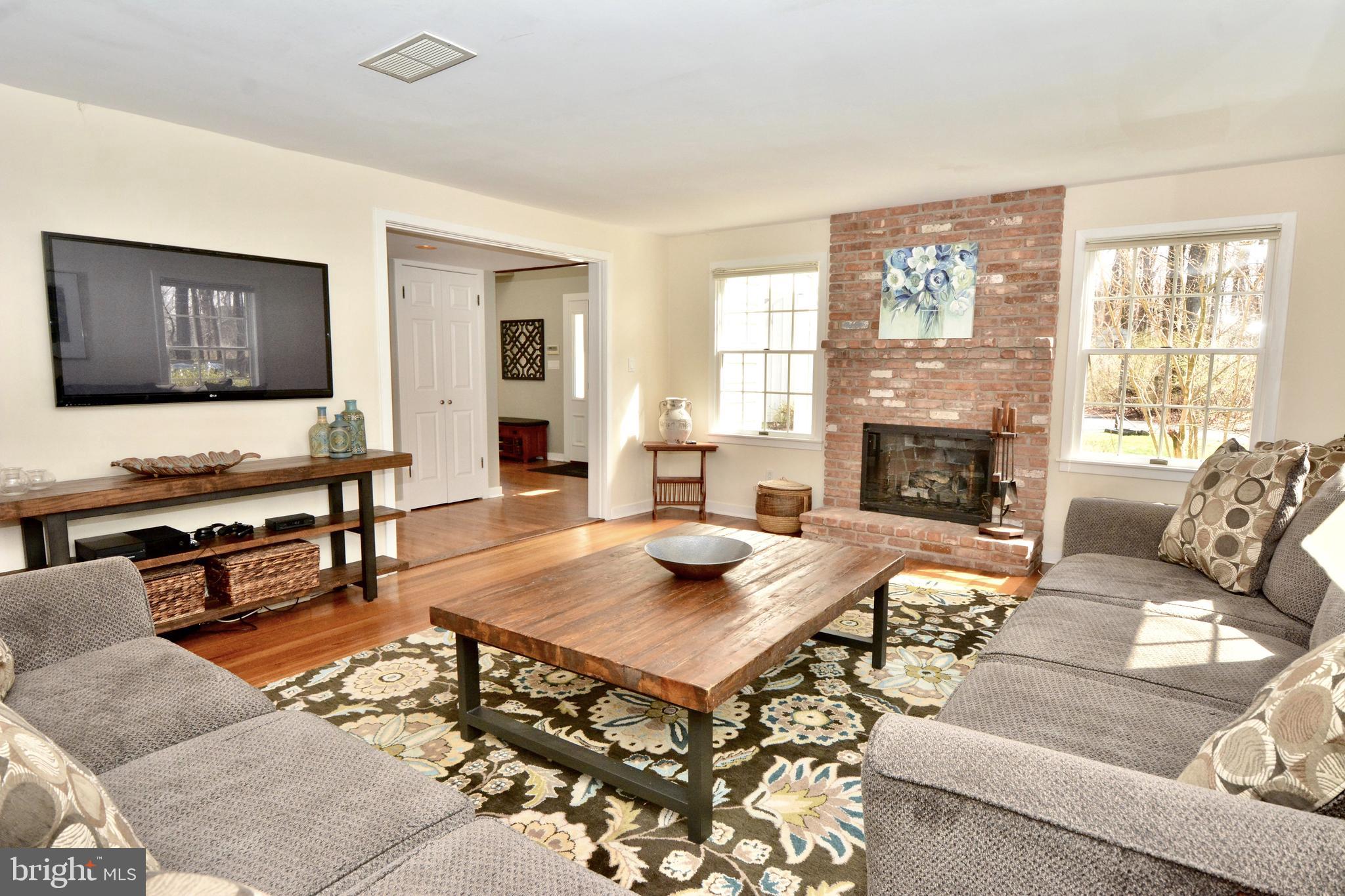348 Mt Lucas Road Princeton, NJ 08540 - Photo 8 of 31 Living room with fireplace (part of schoolhouse)