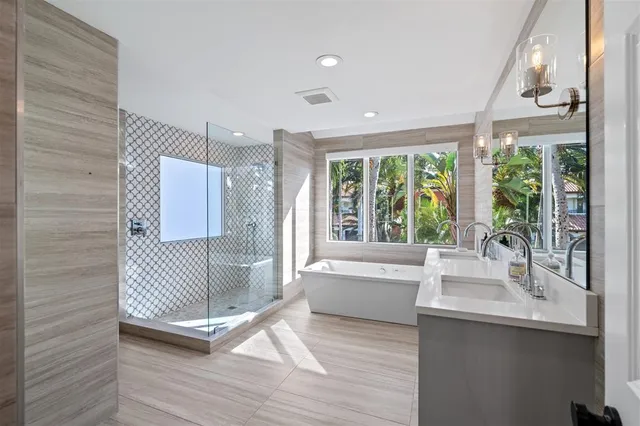 a bathroom with a sink and a bathtub