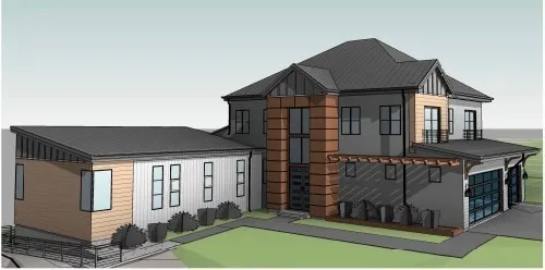 an front view of a house with a porch