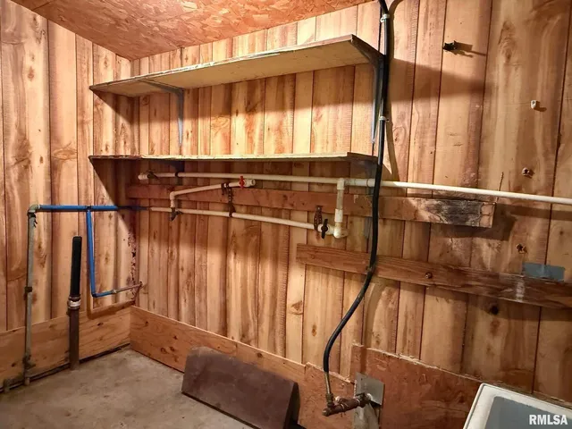 a utility room with a window