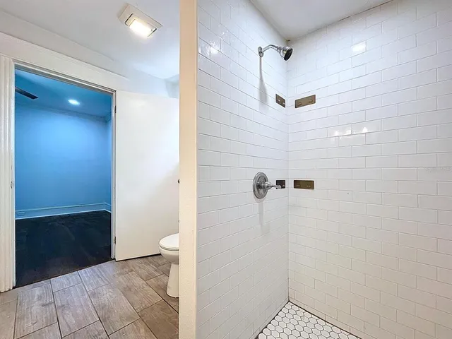 a bathroom with a shower
