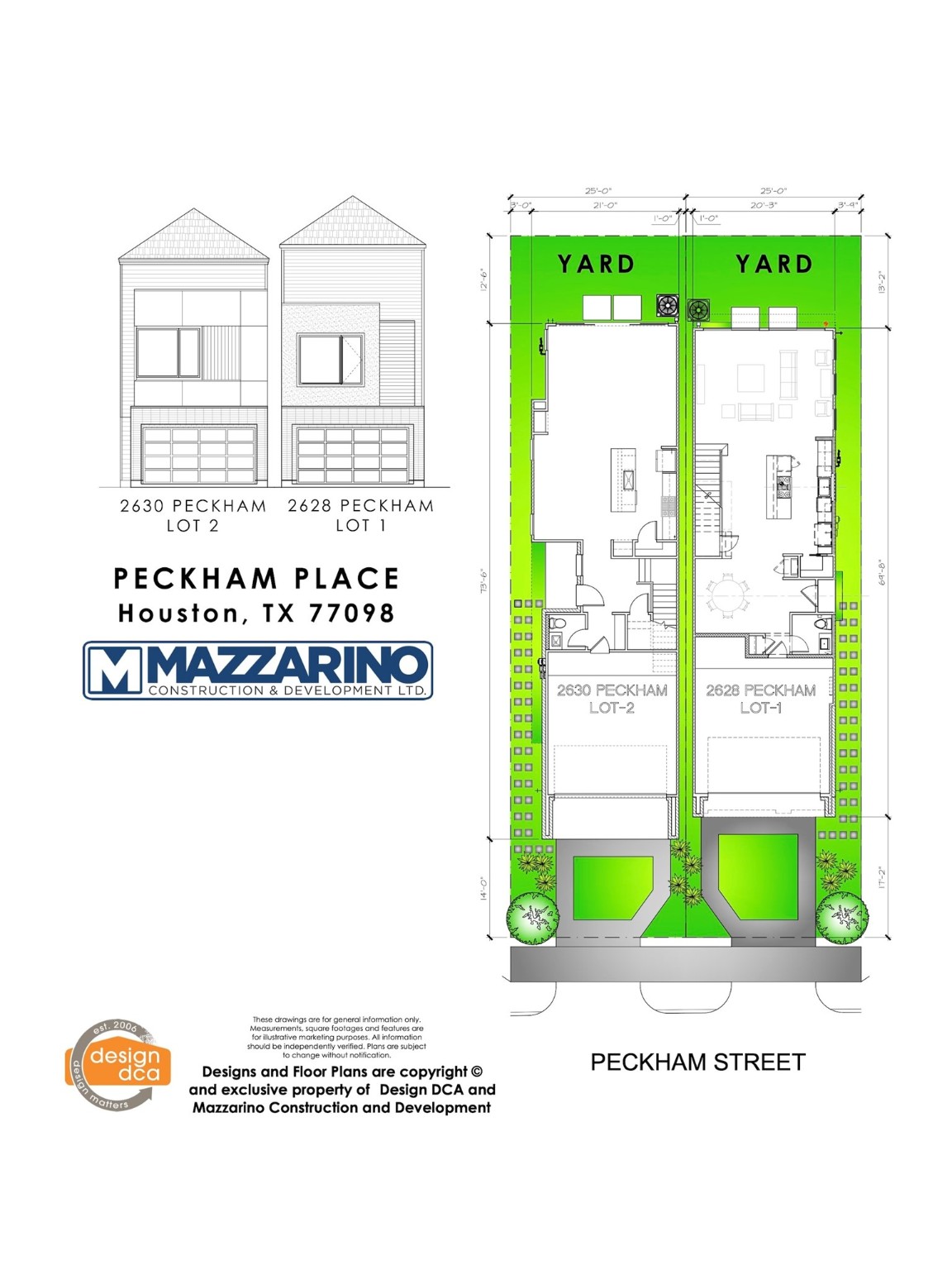 2630 Peckham Street Houston, TX 77098 - Photo 2 of 40 Please be aware that these plans are the property of the architect/builder designer that designed them not DUX Realty, Mazzarino Construction or 2628 PECKHAM LLC and are protected from reproduction and sharing under copyright law. These drawing are for general information only. Measurements, square footages and features are for illustrative marketing purposes. All information should be independently verified. Plans are subject to change without notification.