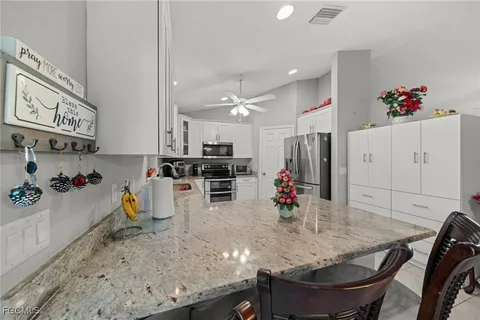 a kitchen with lots of counter top space