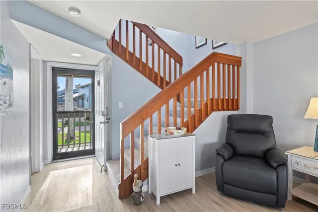 a stairs and with couch