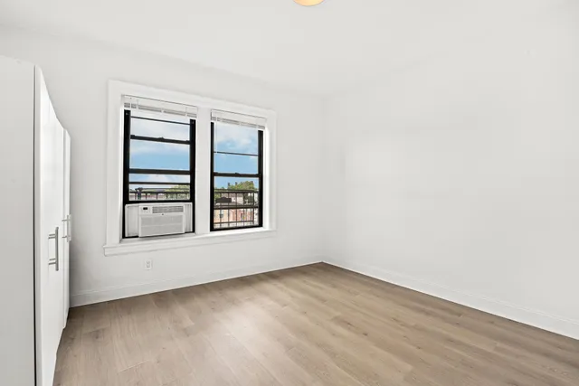 an empty room with a window