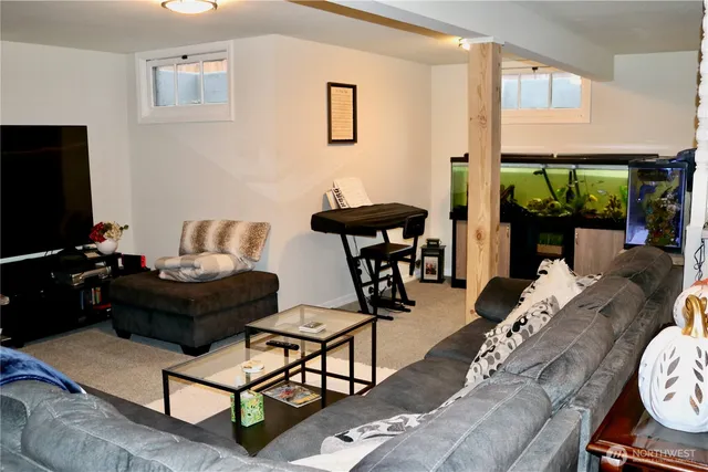 a living room with furniture