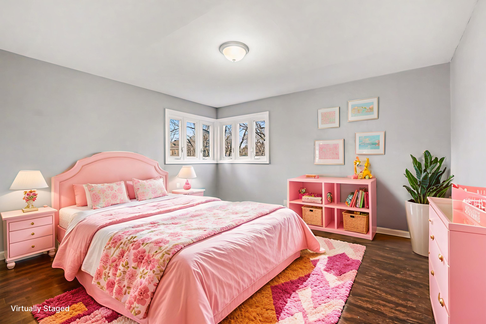 2817 173rd Street Hazel Crest, IL 60429 - Photo 14 of 23 a bedroom with a bed and a potted plant